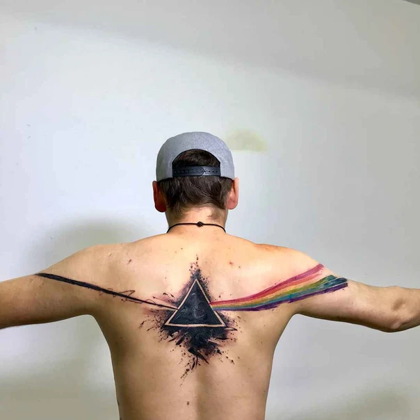 Illustrative Geometric, Abstract tattoo on Upper Back