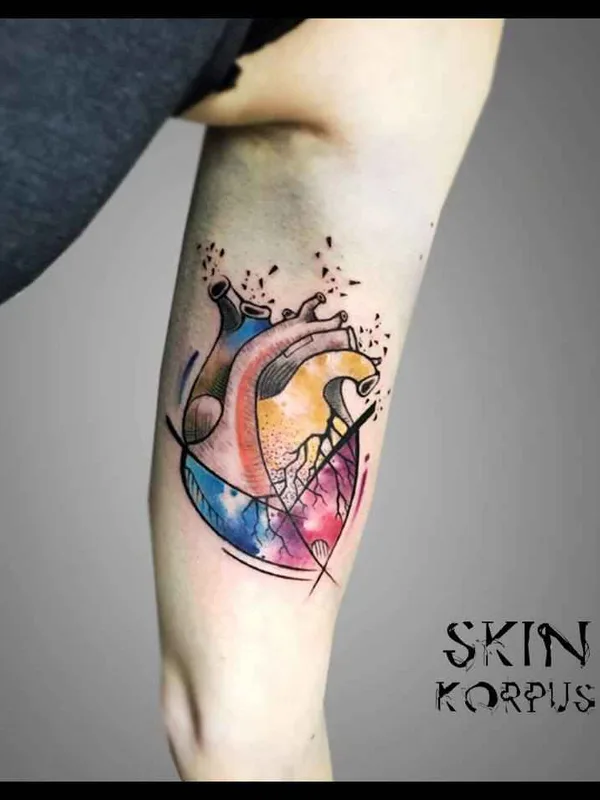 color watercolor tattoo auf forearm #15801 | Tätowierer Skin Korpus
