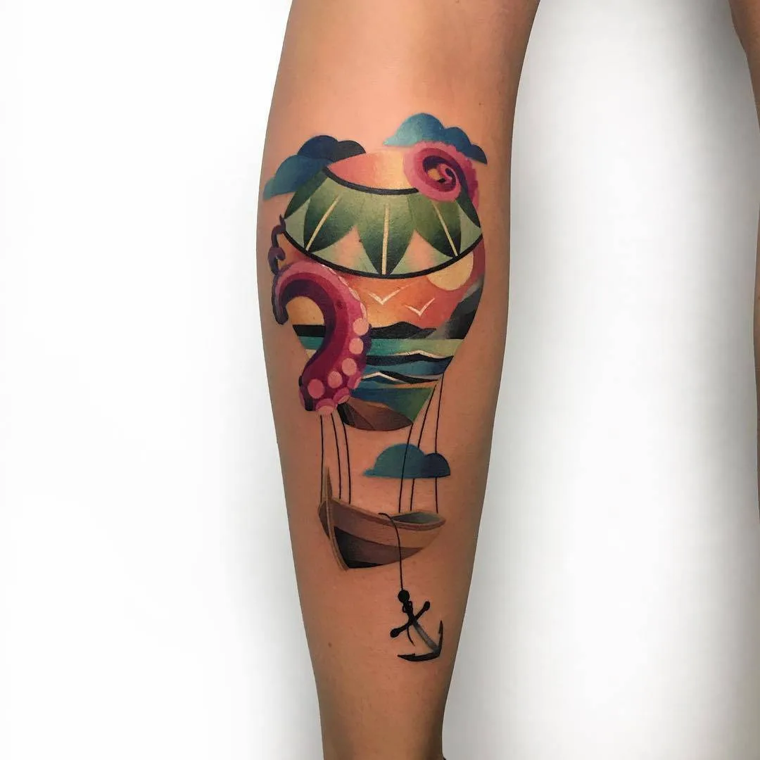 Artista del tatuaggio Natalya Sazhina, stile a colori autore watercolor tatuaggio | Mosca, Russia
