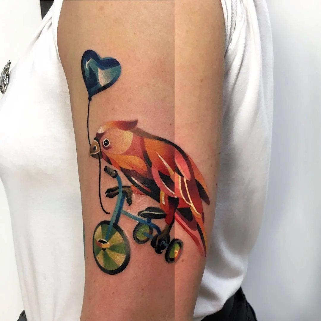 Artista del tatuaggio Natalya Sazhina, stile a colori autore watercolor tatuaggio | Mosca, Russia