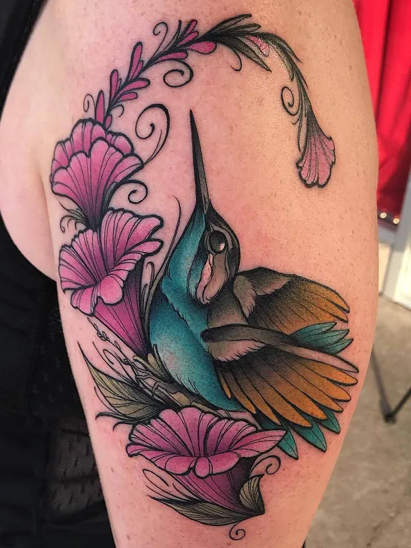 female color illustrative tatouage sur upper arm #27475 | Artiste tatoueur Jason Sketchy Lawyer
