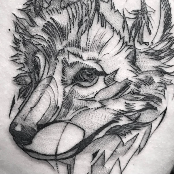 Блэкворк Animal tattoo на Дельта
