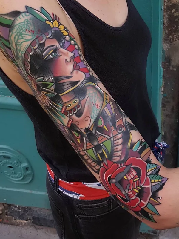 color neo traditional 纹身 在 full sleeve #27157 | 纹身师 Eddie Czaicki