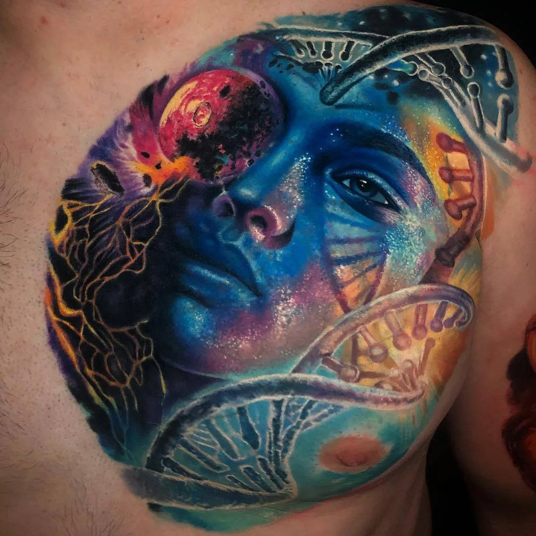 Tattoo artist Roberto Carlos Sanchez Mesa, color and black&grey authros style portrait realistic tattoo, surrealism | Cuba