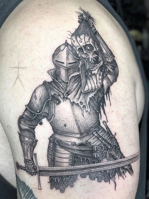 black and grey black and grey Tatuaggio su shoulder #34242 | Tatuatore Christopher Jade