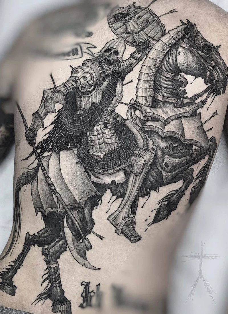 Dark Middle Ages in Christopher Jade's tattoos