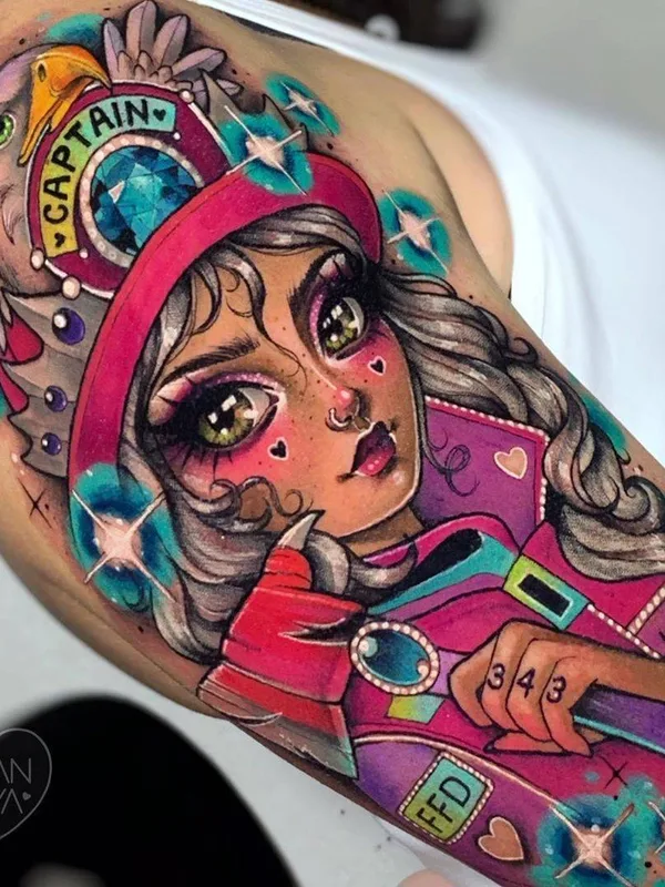 female color illustrative Tatuaggio su forearm #34542 | Tatuatore Lilian Raya
