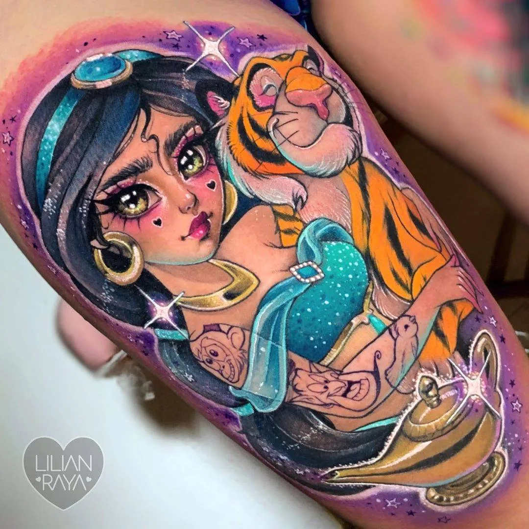 Tattoo artist Lilian Raya, bright color neo traditional tattoo | M&eacute;xico, Mexico