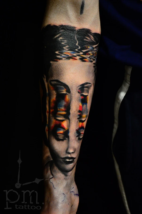 Реализм Face, Water tattoo на Предплечье