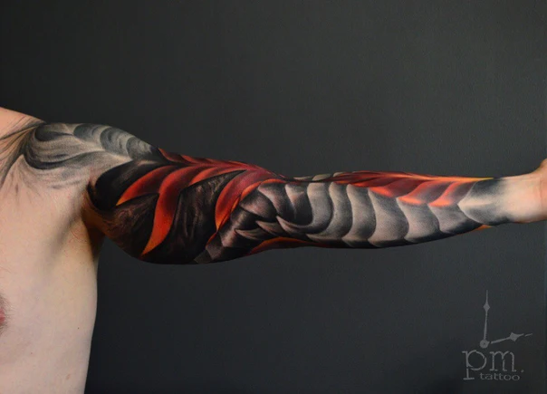 Биомеханика Abstract tattoo на Полный рукав