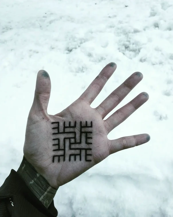 Geometric Geometric tattoo on Palm