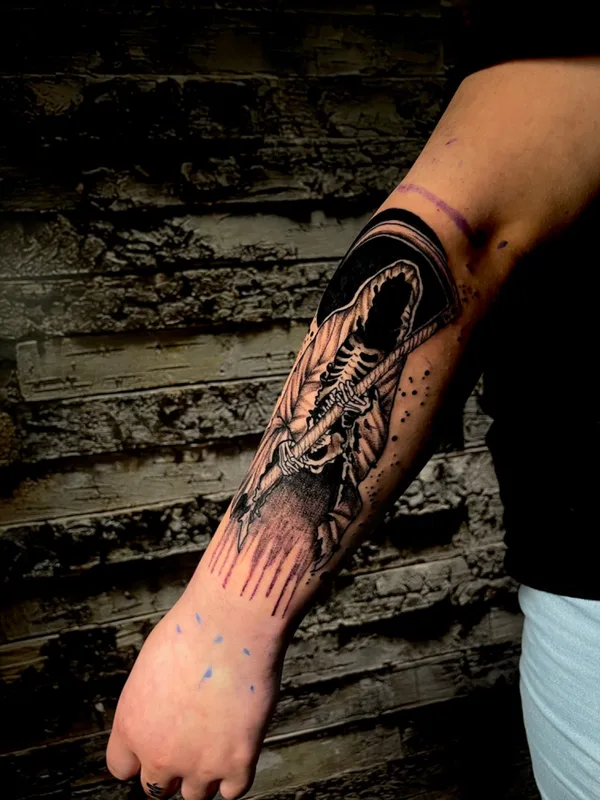 black and grey blackwork татуировка на forearm #46586 | Тату мастер David Hidalgo Hernández