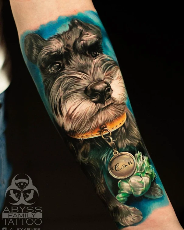 Реализм Dog, Pet tattoo на Предплечье