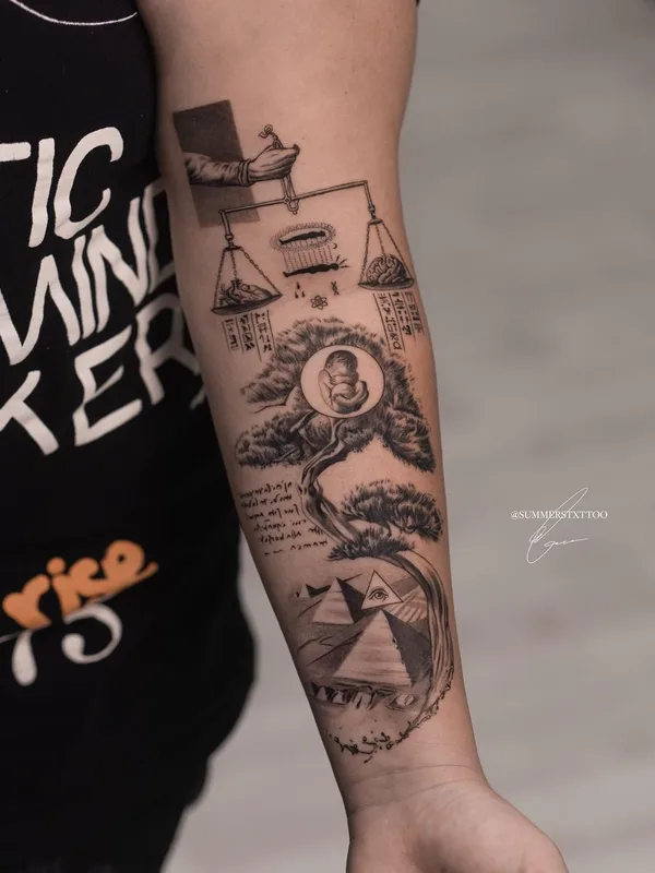 black and grey sketch Tatuaggio su forearm #46919 | Tatuatore Evan Summers