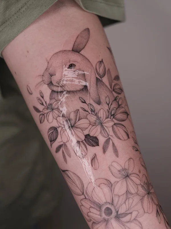 black and grey fineline татуировка на forearm #47023 | Тату мастер Irina Kondrashova