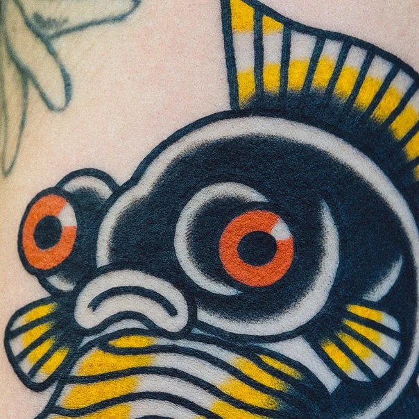 Traditional Fish tattoo on Forearm