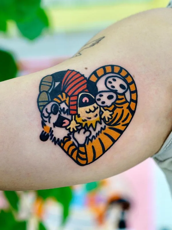 color cartoon tatouage sur forearm #47129 | Artiste tatoueur Huh Loves You