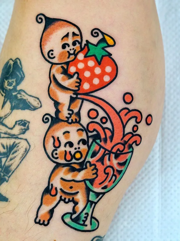 color old school tatouage sur forearm #47138 | Artiste tatoueur Huh Loves You