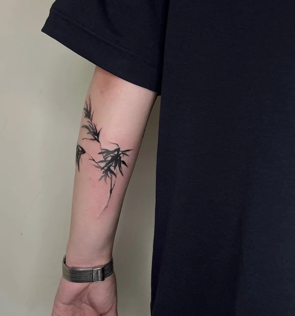Japanese Bamboo, Botanic tattoo on Forearm