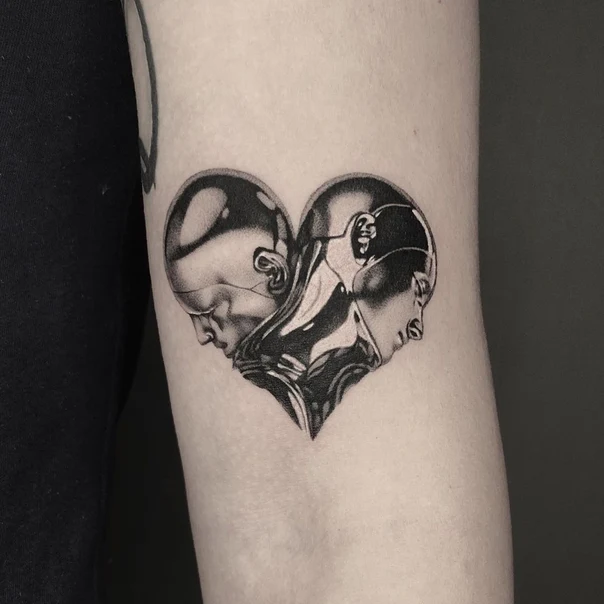 Realism Human, Heart tattoo on Forearm