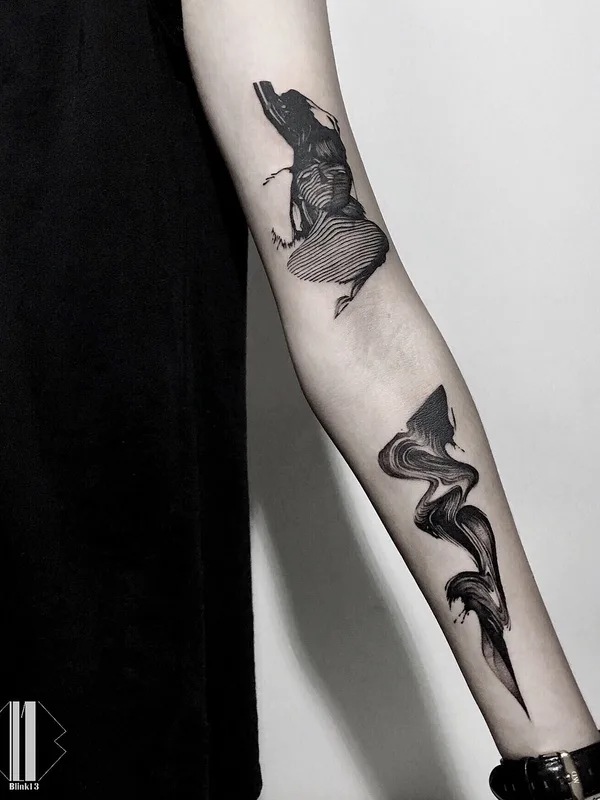 black abstract 纹身 在 forearm #47293 | 纹身师 Rei Link13