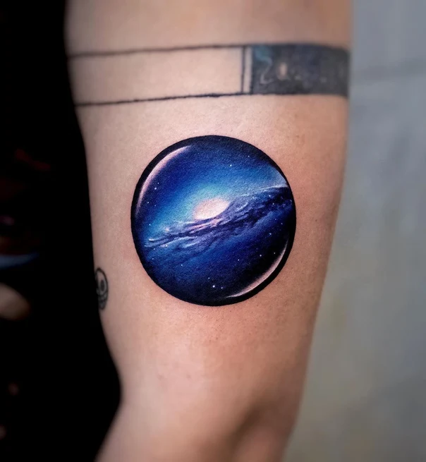 Realism Galaxy, Space tattoo on Upper Arm