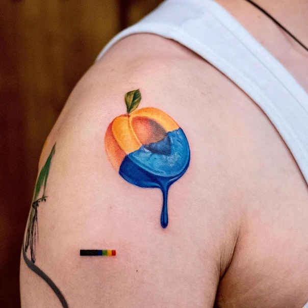 Illustrative Fruit, Abstract tattoo on Shoulder