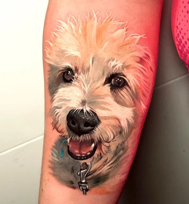 Realism Dog, Animal tattoo on Forearm