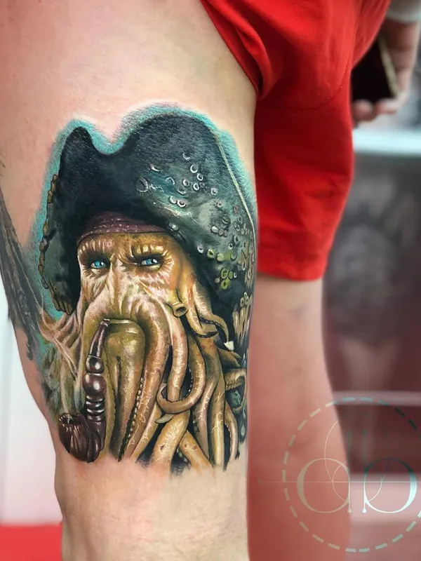 color realism 纹身 在 thigh #47368 | 纹身师 David Barrera Garcia