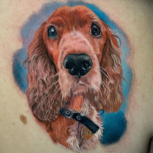 Realism Dog, Pet tattoo on Chest