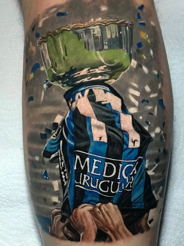 color realism tattoo on calf #47439 | Tattoo Artist Fernando Guzman