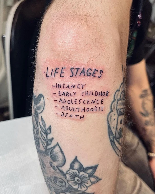 Lettering Text tattoo on Forearm