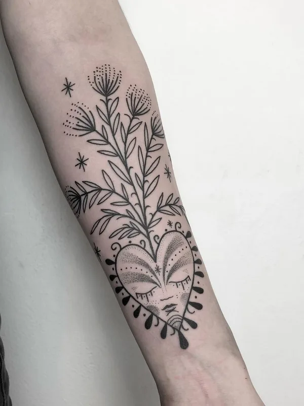 black linework tattoo auf forearm #47691 | Tätowierer Jessi