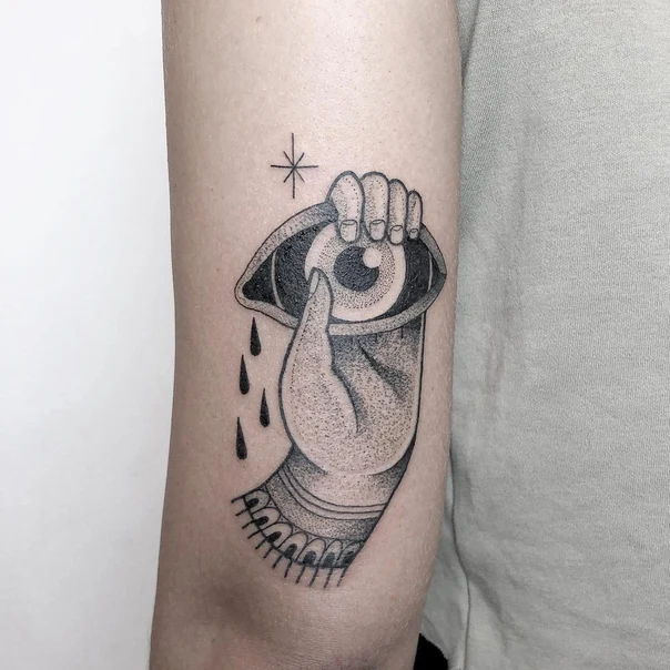 Blackwork Eye, Hand tattoo on Forearm