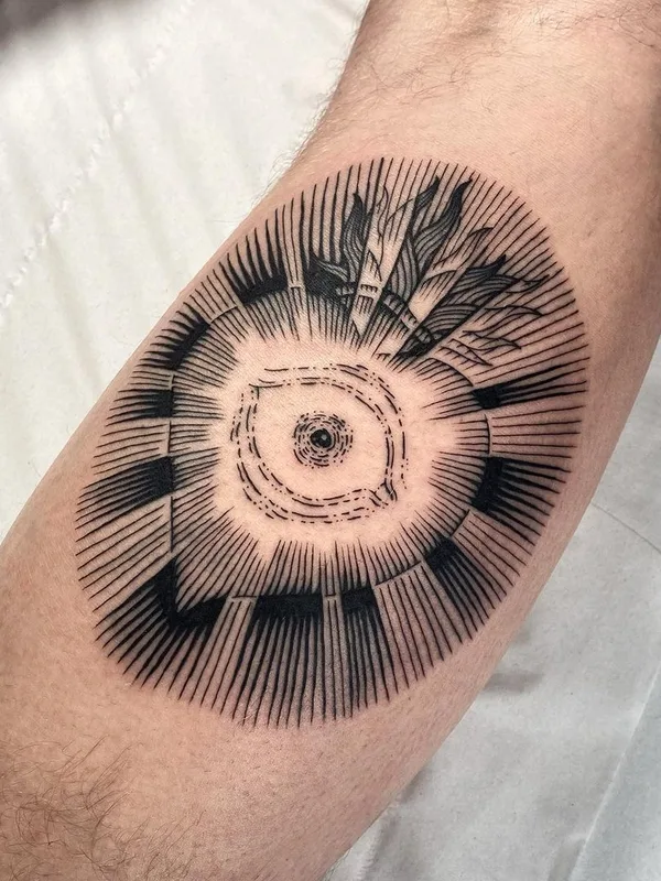 black linework tattoo auf forearm #47813 | Tätowierer Cedric Maquin