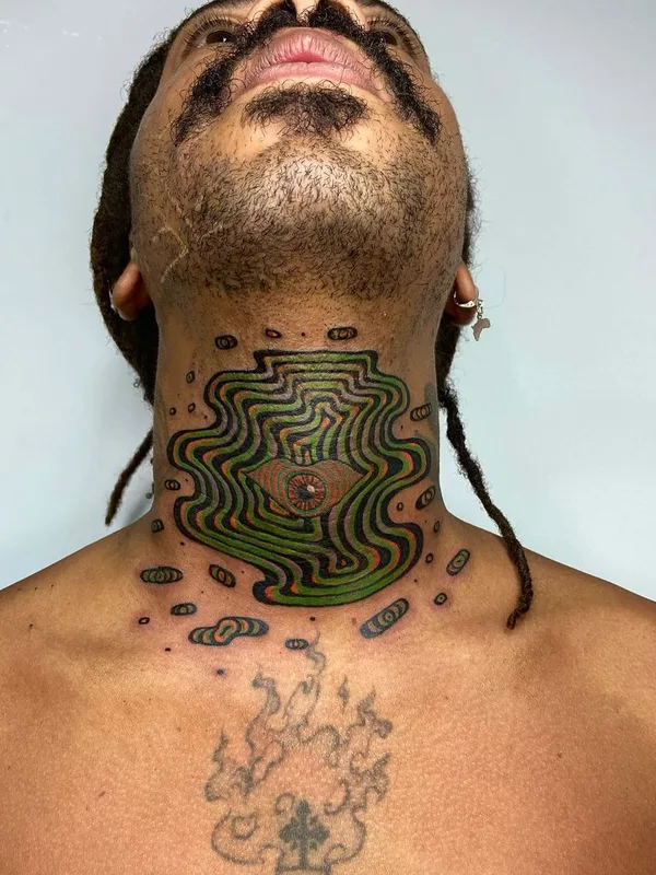 male color abstract татуировка на neck #47865 | Тату мастер ZIZA