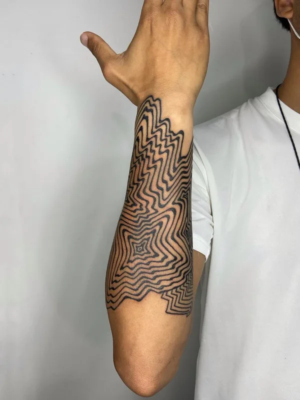 black geometric татуировка на forearm #47863 | Тату мастер ZIZA