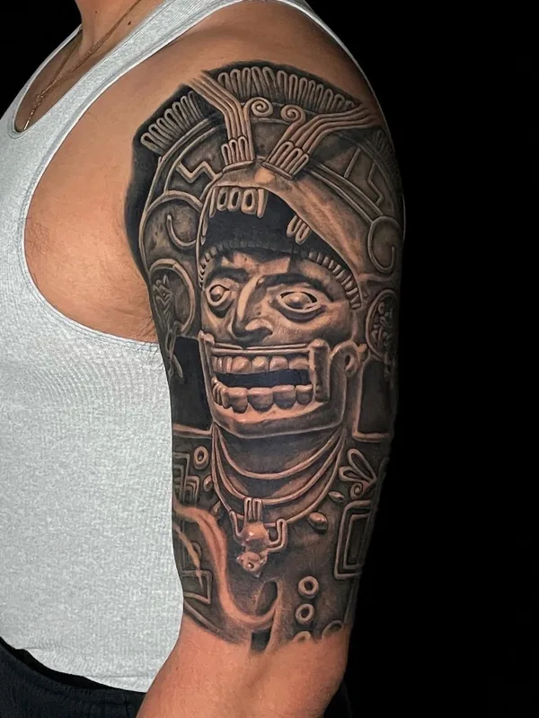 male black and grey black and grey tattoo auf full sleeve #47993 | Tätowierer Goethe