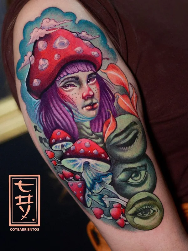 female color illustrative tattoo auf forearm #48018 | Tätowierer Coy Barrientos