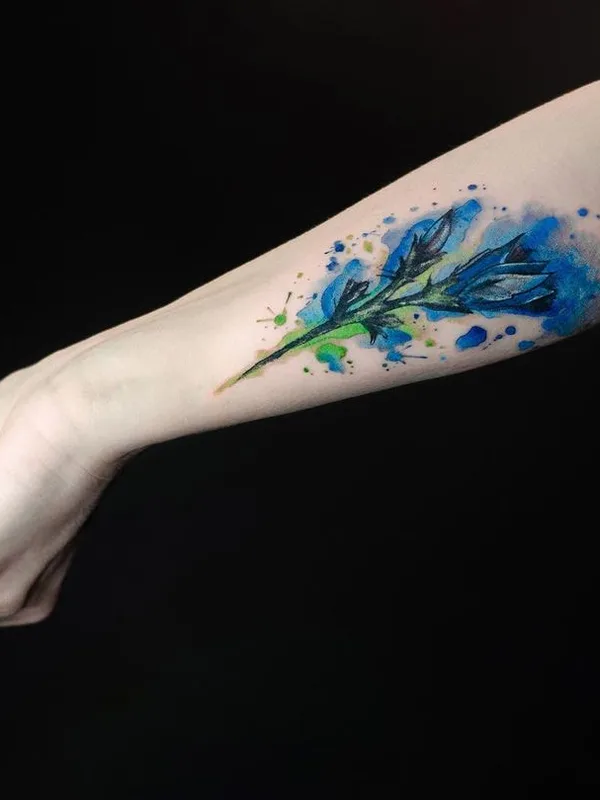 female color watercolor татуировка на forearm #48053 | Тату мастер Татьяна Сысоева