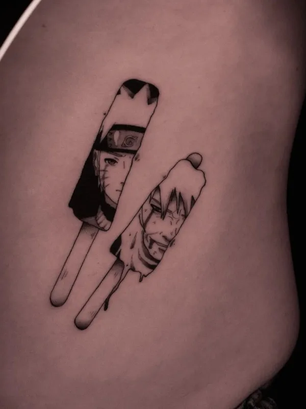 black and grey anime tattoo on side #48089 | Tattoo Artist ππππ€π§π’π π‘π