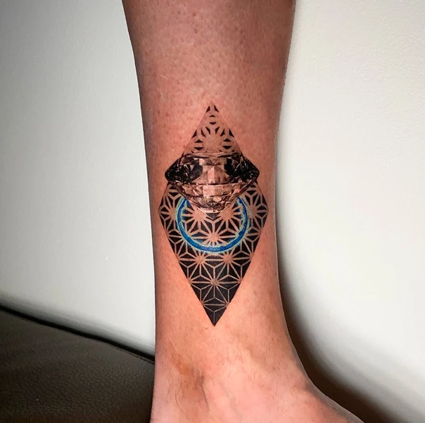 Геометрия Diamond, Geometric tattoo на Лодыжка