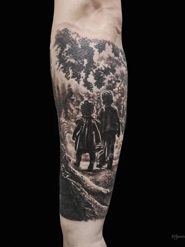 black and grey realism tattoo on forearm #48123 | Tattoo Artist Янина Попова