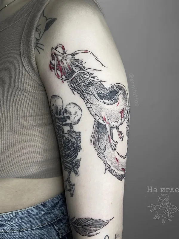 female black and grey sketch tatuaje en forearm #48196 | Tatuador Сергей Erni