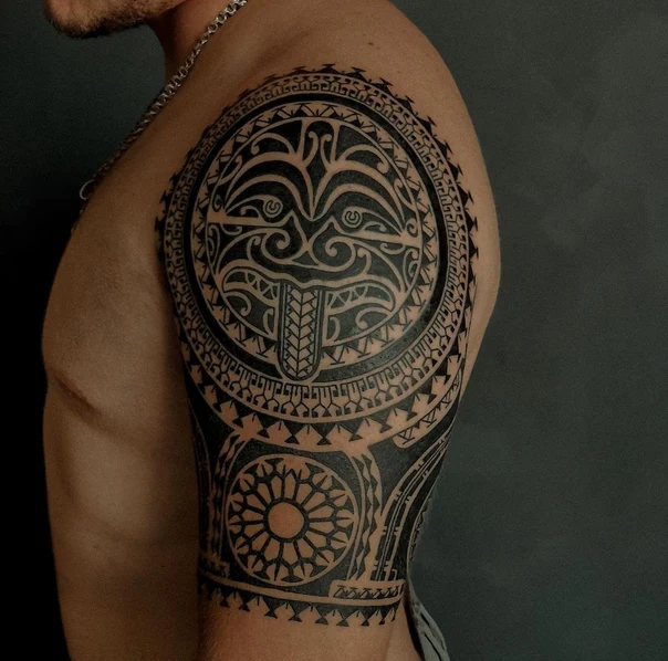 Tribal Geometric, Abstract tattoo on Full Sleeve