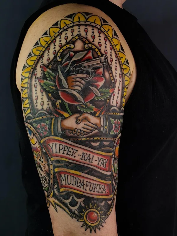 color old school tattoo on full sleeve #48293 | Tattoo Artist Цуриков Иван