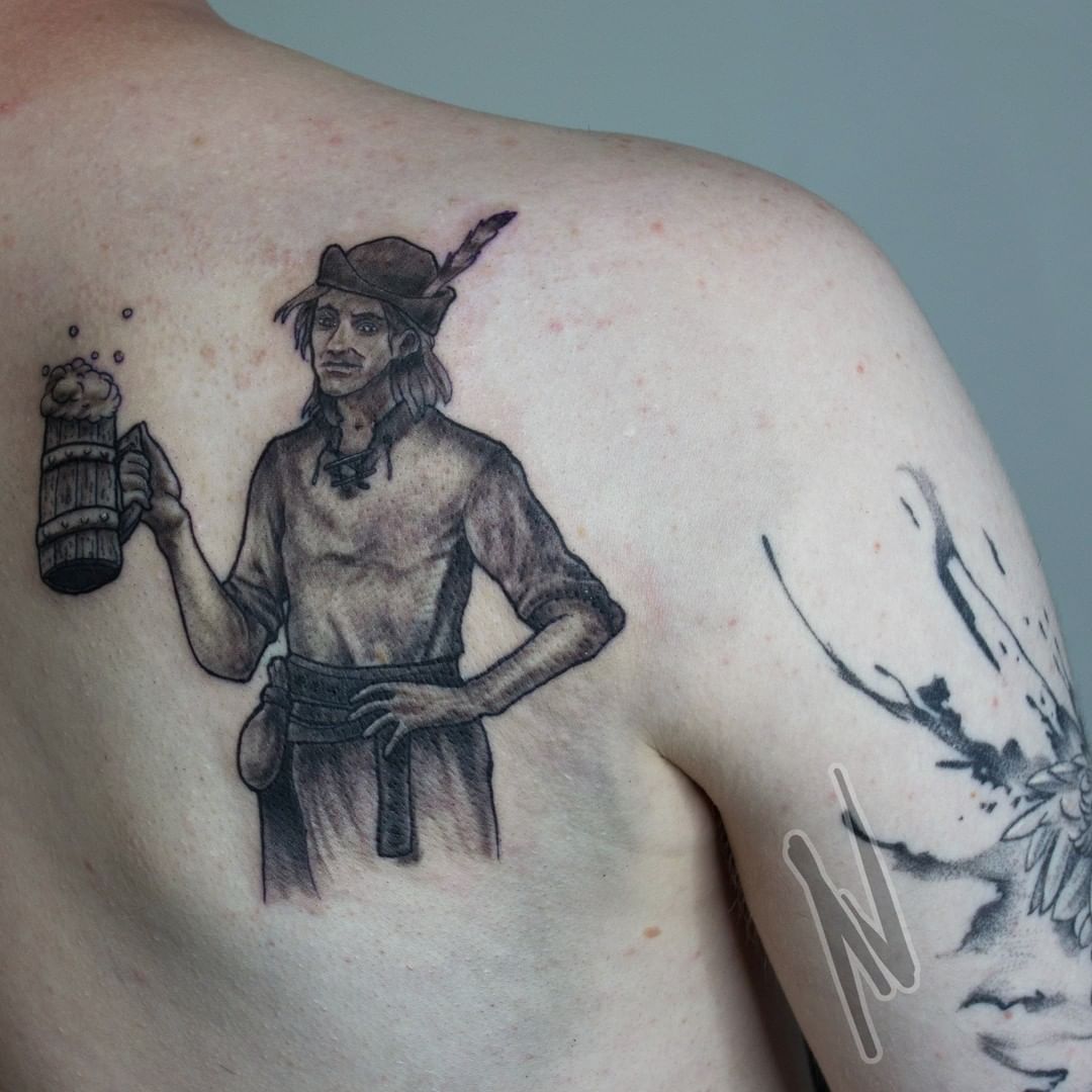 Art Junkies Tattoo Studio : Tattoos : New : Traditional color pirate tattoo,  Gary Dunn Art Junkies Tattoo