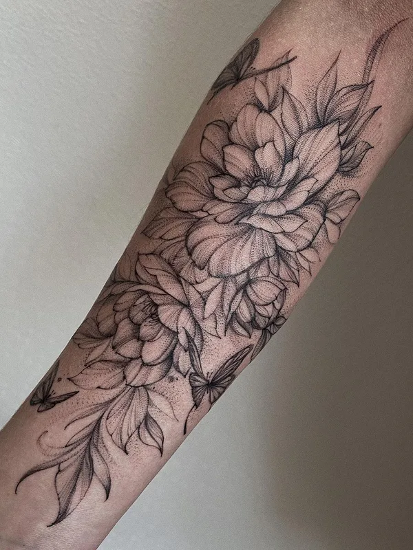 black fineline 타투 부위 forearm #48539 | 타투이스트 Дарина Кириллова
