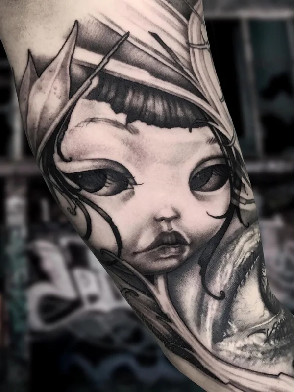 black and grey black and grey Tatuaggio su forearm #48741 | Tatuatore Артём Чеканин