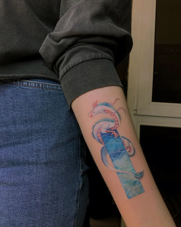 Аниме Dragon, Water tattoo на Предплечье